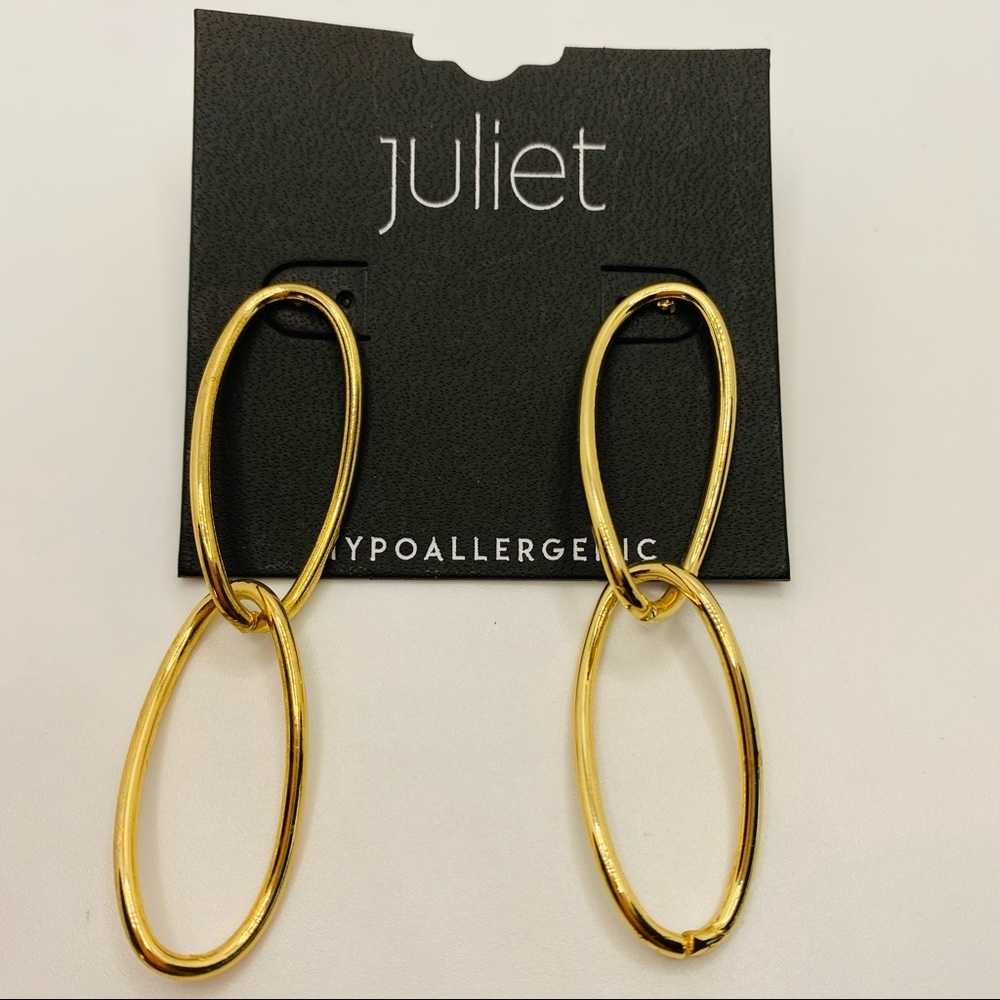 Earrings Golden Loops Pierced. - Picture 3 of 7